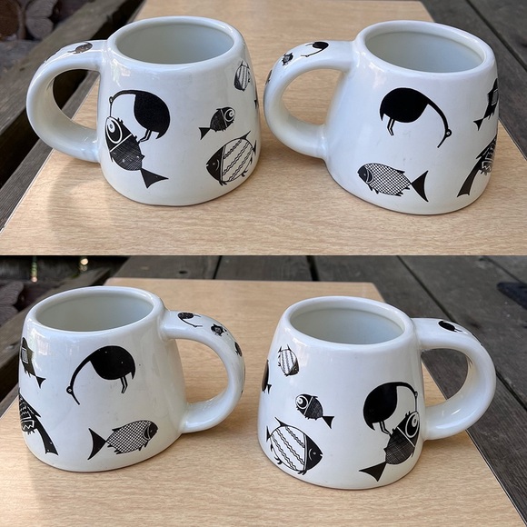 The Treasure Chest Vintage 1998 Mimbres Fish Mug Design #215 Set Of 2 - Picture 3 of 16